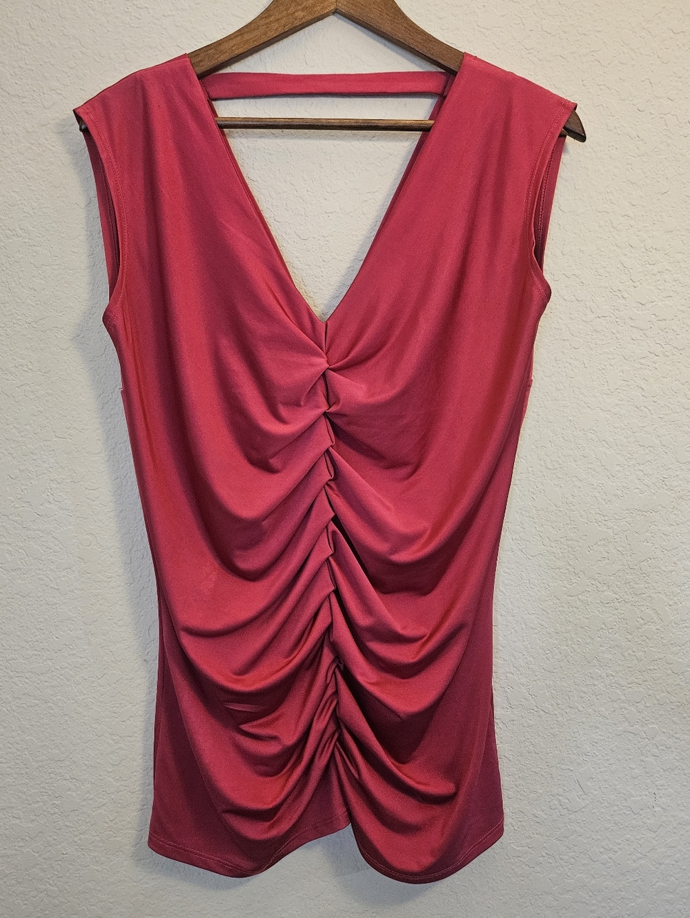 Boston Proper Blouse Womens Medium Pink Gathered Ruched‎ Front Office Cocktail